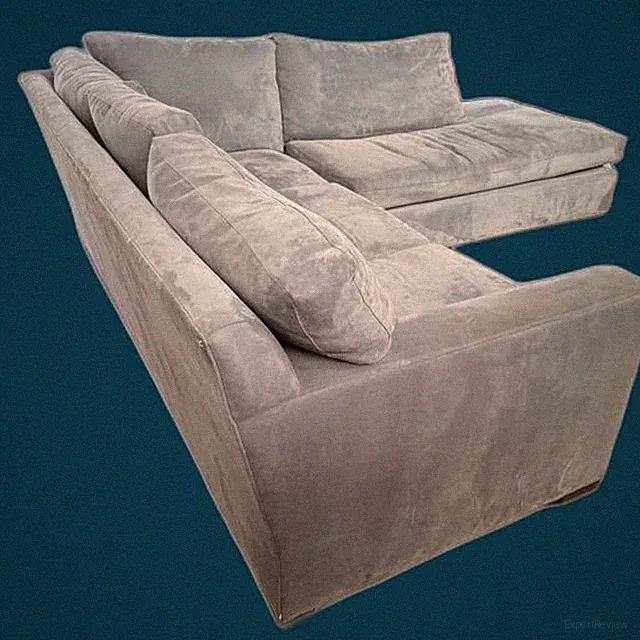 Crate & Barrel Lounge Deep 2-Piece L Sectional Sofa - Harbor Blue Herringbone