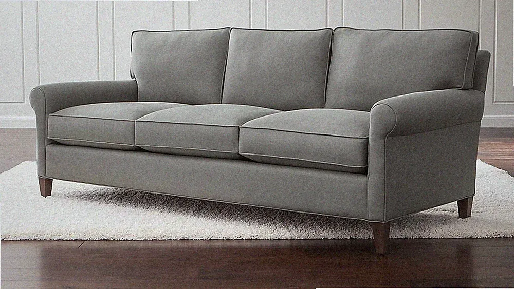 Crate & Barrel Montclair 3-seat sofa, Gray/Nickel, Great Condition