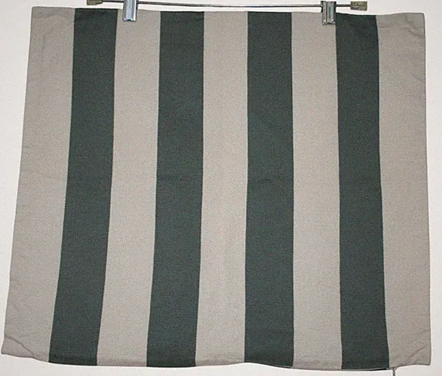 Crate & Barrel Olin Slate Stripe Pillow Cotton Cover 20x20 Coastal Neutral