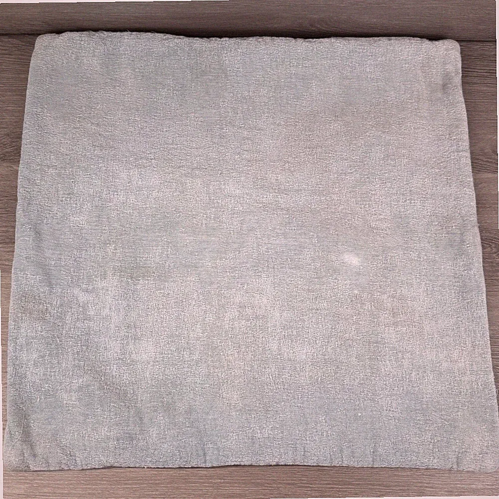 Crate & Barrel Pillow Case Duvet ROUSSEL Crushed Velvet Blue 20"x20" Used Stains
