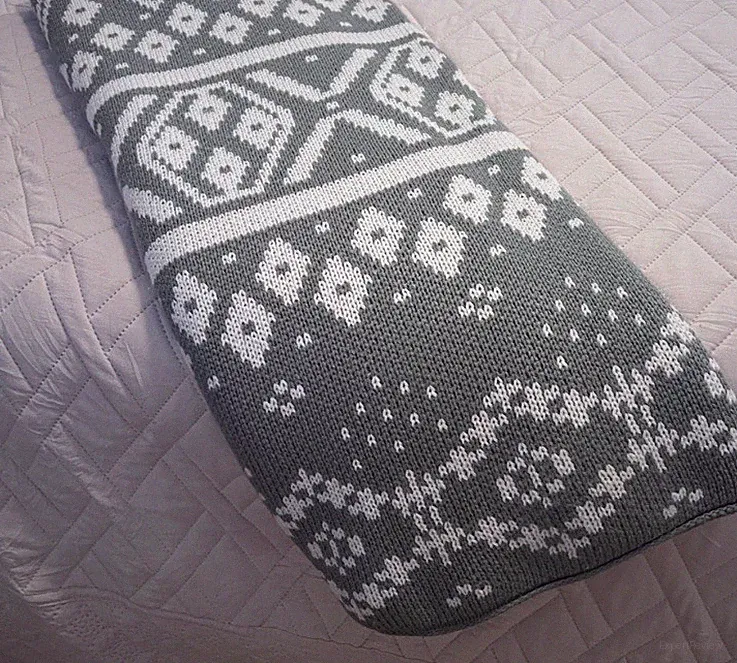Crate & Barrel Throw Blanket Rectangle | cream grey charcoal throw blanket 70x50