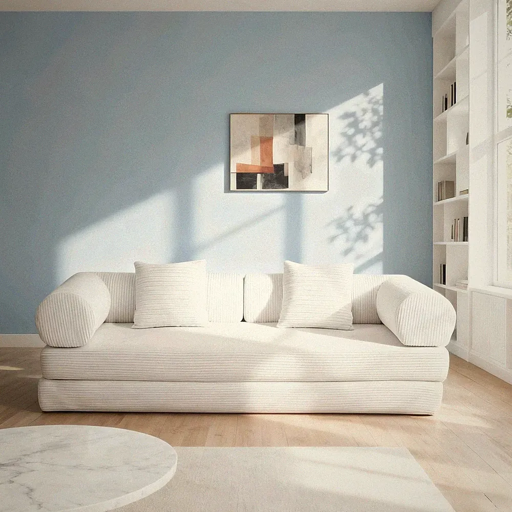cream color sofa for living room apartment bedroom and compact room, Upholster