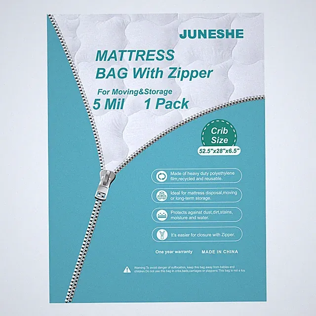 Crib Mattress Storage Bag With Zipper 5 Mil Plastic Waterproof Crib Mattress Bag