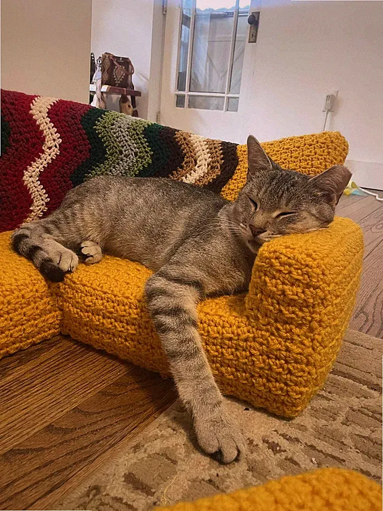 Crocheted Cat Sectional Couch