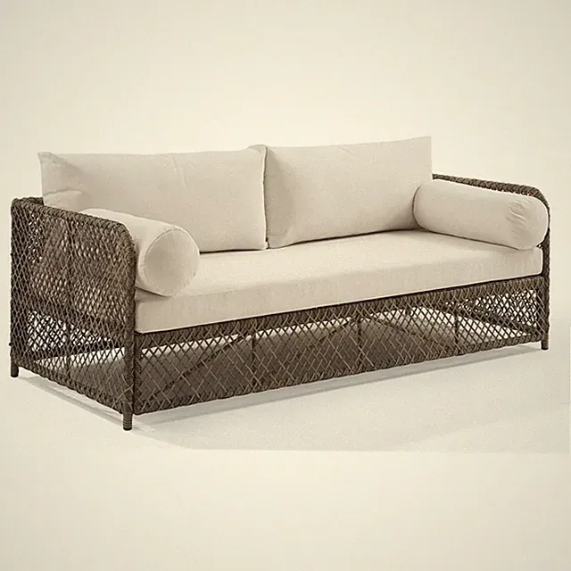 Crosley Furniture Granite Bay Fabric Outdoor Sofa in Cream White/Stone