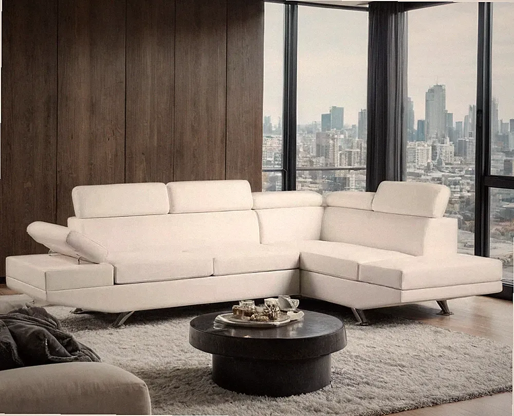 CURBSIDE SHIPPING TO MO, 64134 - 108" Modern White Contemporary Sectional Sofa