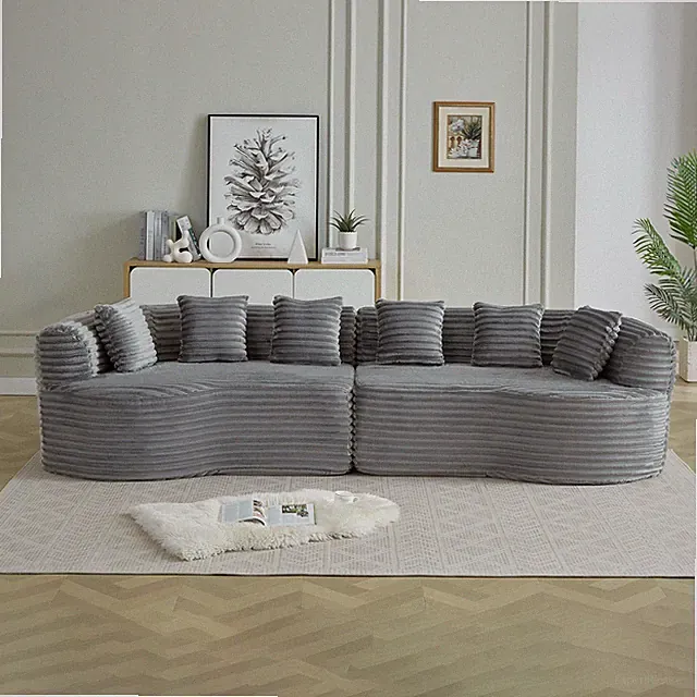 Curved Sectional Sofa, 111.5-inch Oversized Modern Bone-Free Cloud Sofa wit
