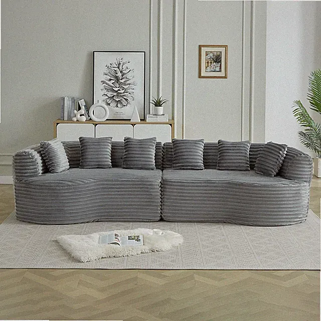 Curved Sectional Sofa, 111.5-inch Oversized Modern Bone-Free Cloud Sofa with 6 P