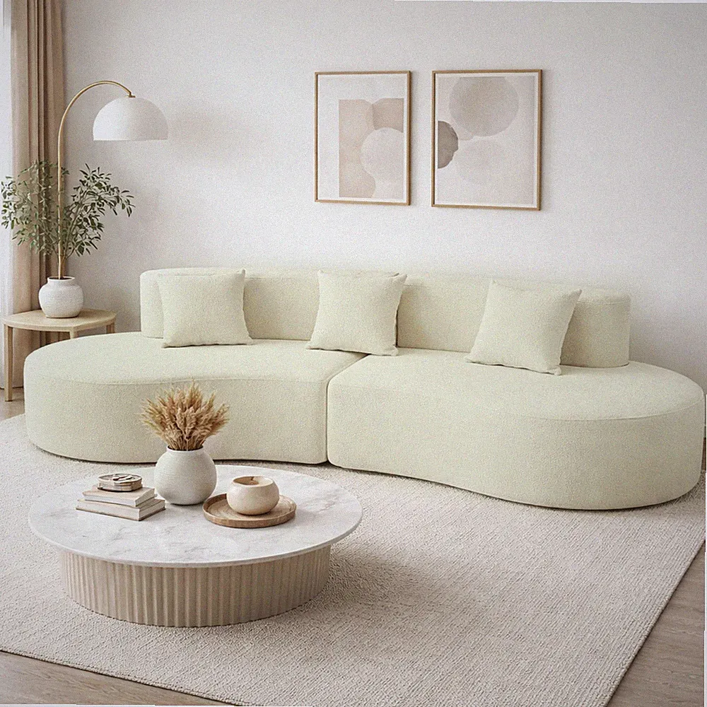 Curved Shaped Couch Modular Sectional Sofa 4 Seat Couch for Home Living Room