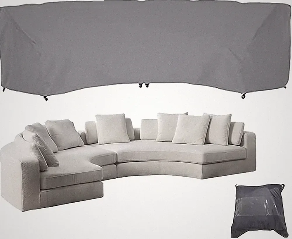 Curved Sofa Cover Outdoor Couch Sectional Protector Waterproof Half Moon Sofa...