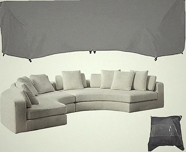 Curved Sofa Cover Outdoor Couch Sectional Protector Waterproof Half Moon Sofa