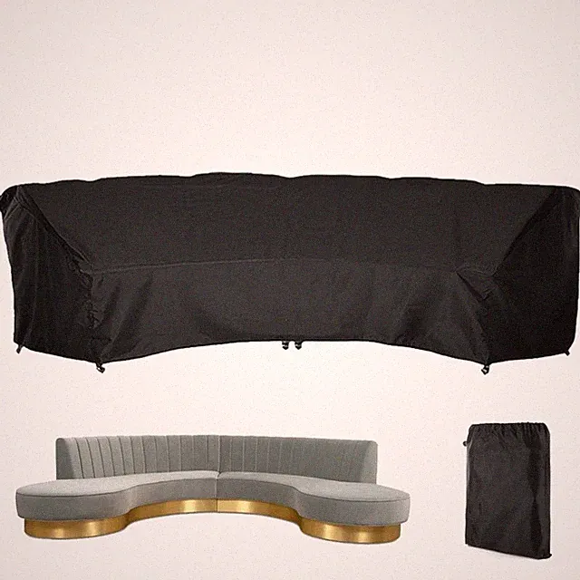 Curved Sofa Cover Waterproof Sectional Couch Cover Outdoor Furniture Cover Ha...