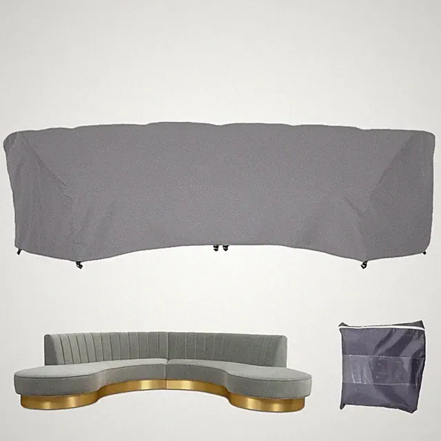 Curved Sofa Cover Waterproof Sectional Couch Outdoor Furniture Half Moon Sofa...