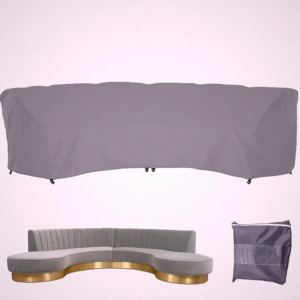 Curved Sofa Cover Waterproof Sectional Couch Outdoor Furniture Half Moon Sofa...