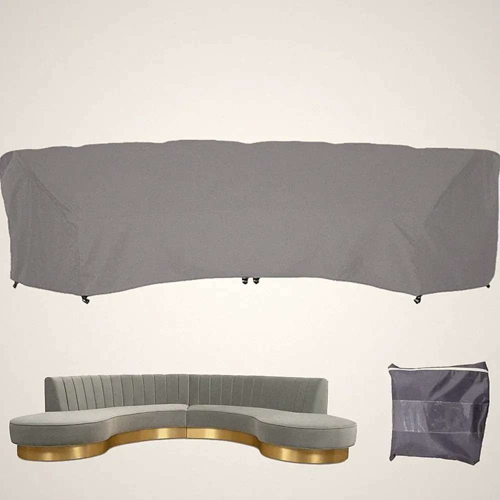 Curved Sofa Cover Waterproof Sectional Couch Outdoor Furniture Half Moon Sofa...