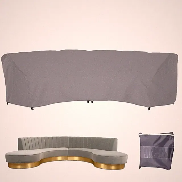 Curved Sofa Cover Waterproof Sectional Couch Outdoor Furniture Half Moon Sofa...