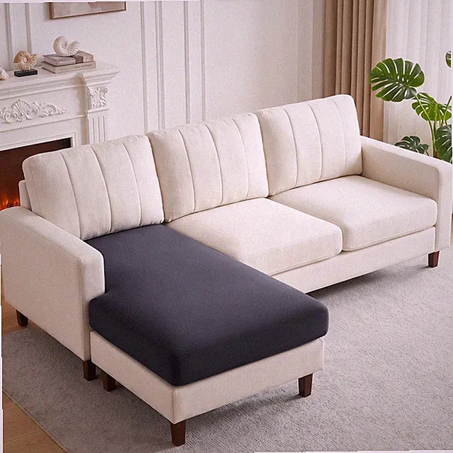 Cushion Chaise Covers, Stretch 1PC Cushion Cover, Dark Grey