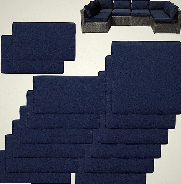 Cushion Covers Replacement 14 Pcs for 7 Pcs Outdoor Modular Sectional Set, Splas