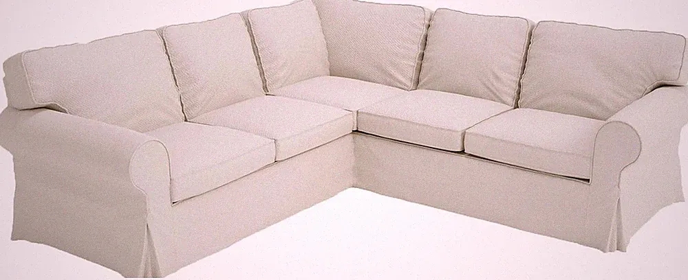 Custom Beige Slipcover for IKEA Ektorp 2+2 Sectional Sofa - Cover Only