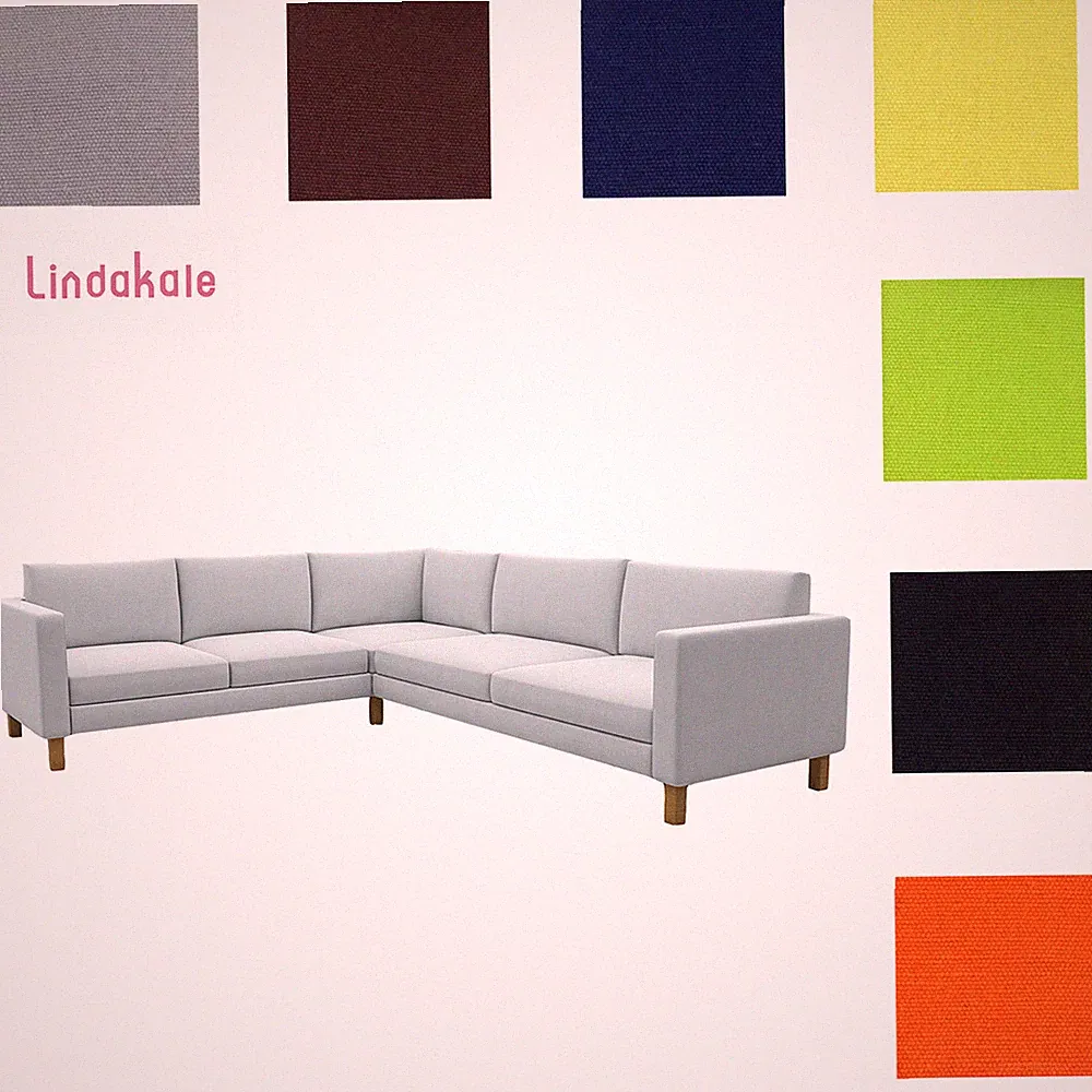 Custom Made Cover Fits IKEA Karlstad Corner Sofa 2+3 / 3+2, Sectional Sofa Cover