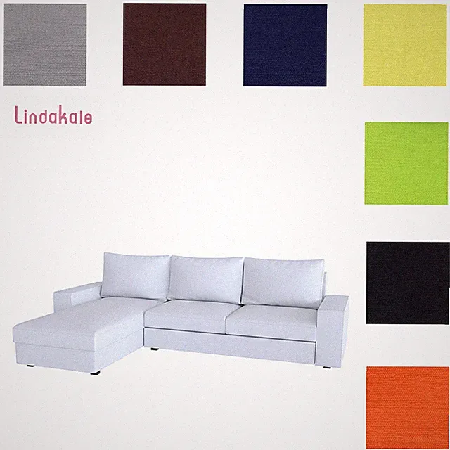 Custom Made Cover Fits IKEA Kivik 3 seat Sofa with Chaise, Replace Cover 110"