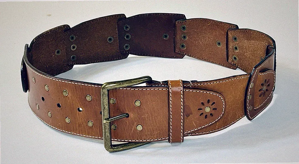 Custom Vintage Style Leather Sectional Belt Boho/Hippy Style 34” Long