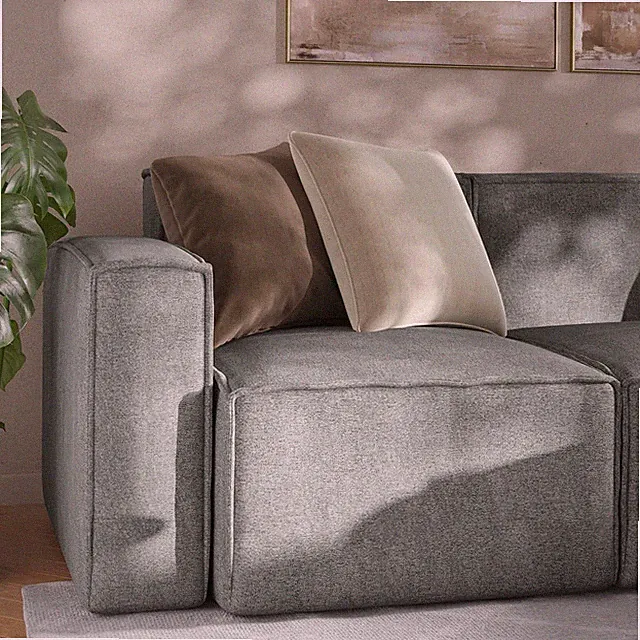 Customizable Dark Gray Left Chair Module for Sectional Sofa by