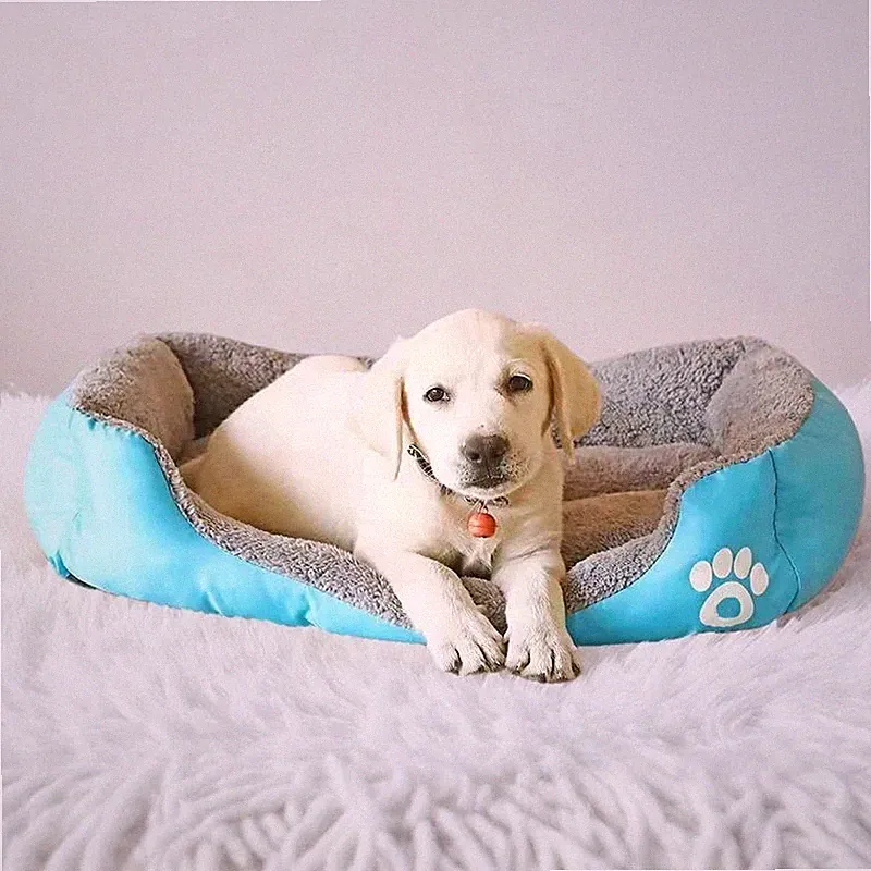 Cute Paw Print Dog Bed Warm Sleeping Bag Mat Cushion for Large Medium Small Cats