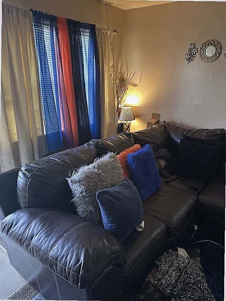 Dark Brown Faux Leather Sectional Sofa, 5-Seater, Modern, With Cushions