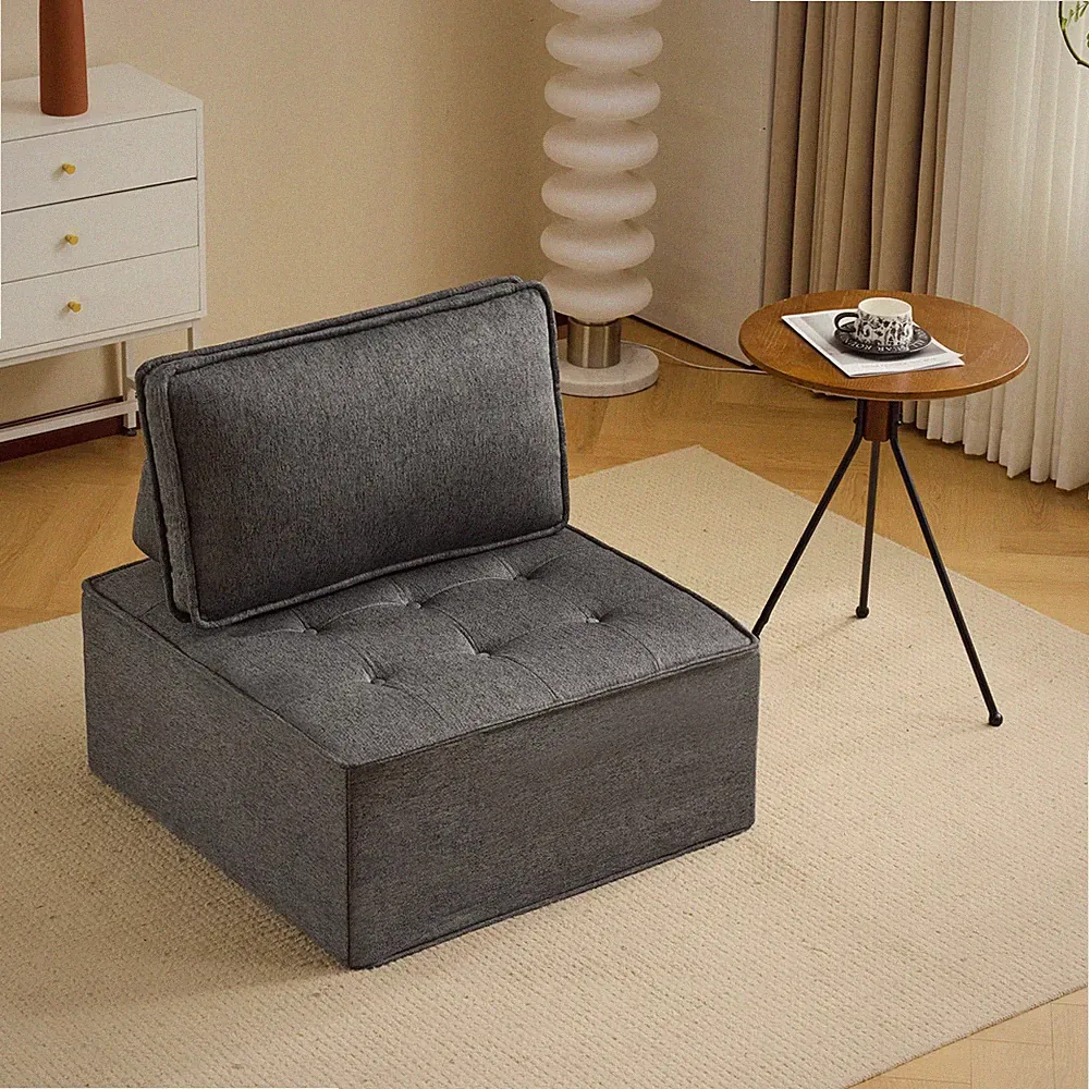 Dark Gray Linen Modular Sofa Sectional, 31.89" x 31.89" x 15.35"