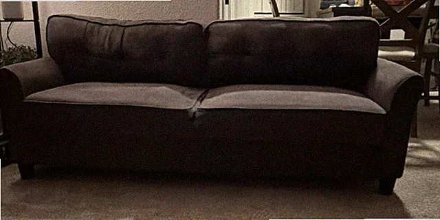 Dark Gray Microfiber Two-Piece Sofa & love seat/W Removable Cushions, Wood Frame