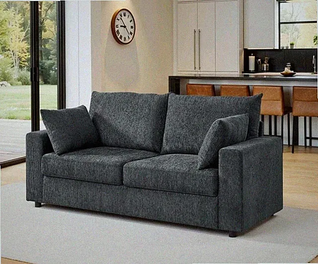 Dark Gray Polyester Contemporary Sofa 71" Couch with Removable Cushions