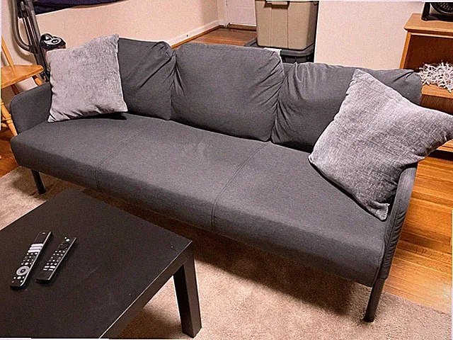 Dark-Gray Three-Seat Sofa (IKEA- GLOSTAD) Great Condition