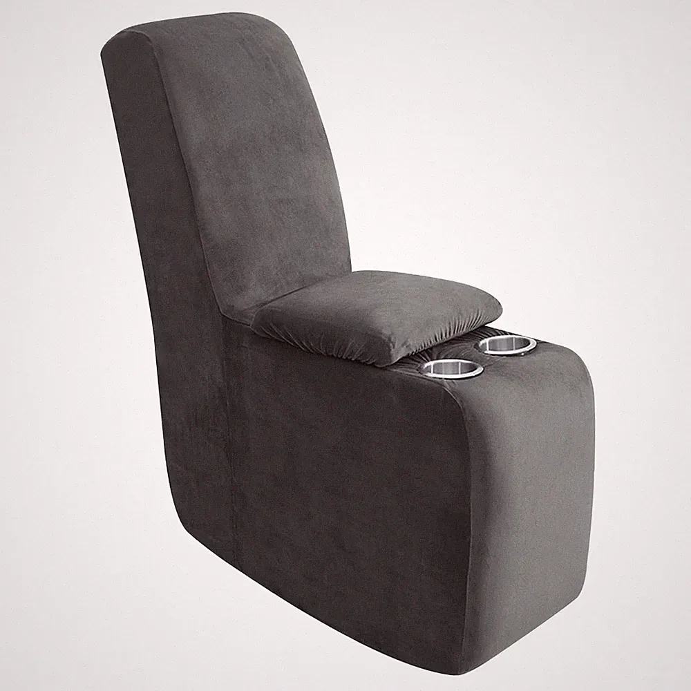 Dark Grey 7-Piece L Shape Sectional Reclining Velvet Sofa Cover Set