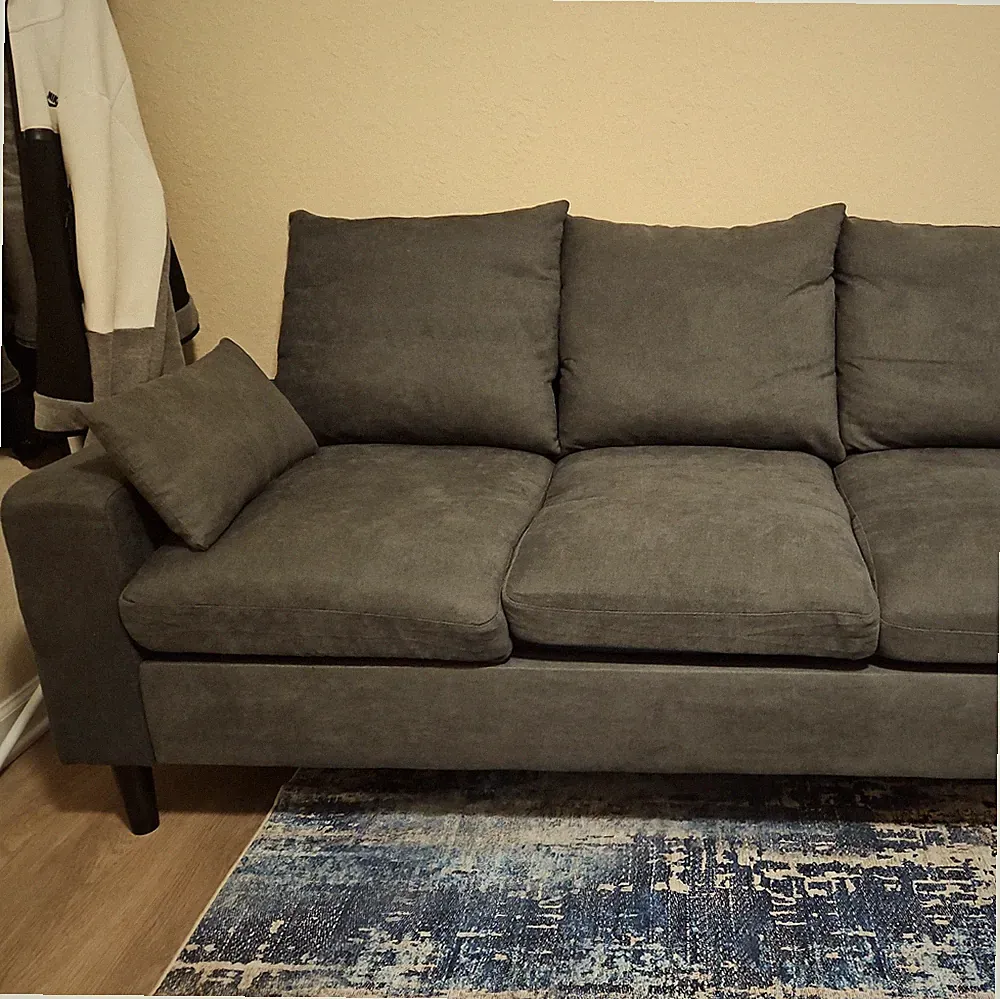 Dark Grey Couch Sectional Fabric Sofa Set Convertible Sofa Living Room