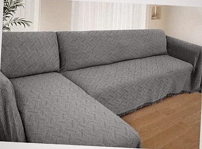 Dark Grey Large L-Shape Sectional Couch Covers for Sectional Sofas