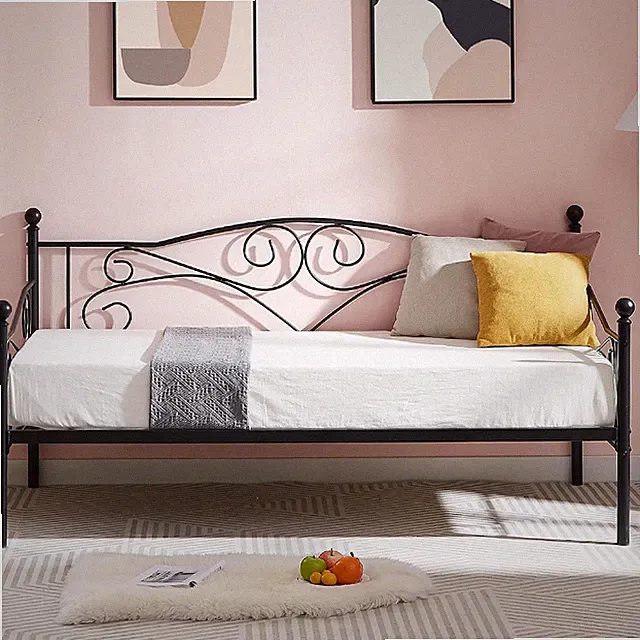 Daybed Frame, Twin Size Metal Platform Sofa Bed Mattress Foundation with