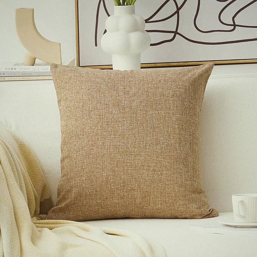 Decoration Lined Linen Throw Pillow Sham Cushion Cover for Living Room Couch...