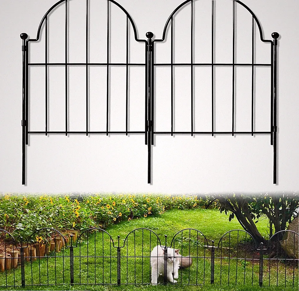 Decorative Garden Fence, 17In(H) X 10.8Ft(L), with Ground Stake | Arched Rustpro