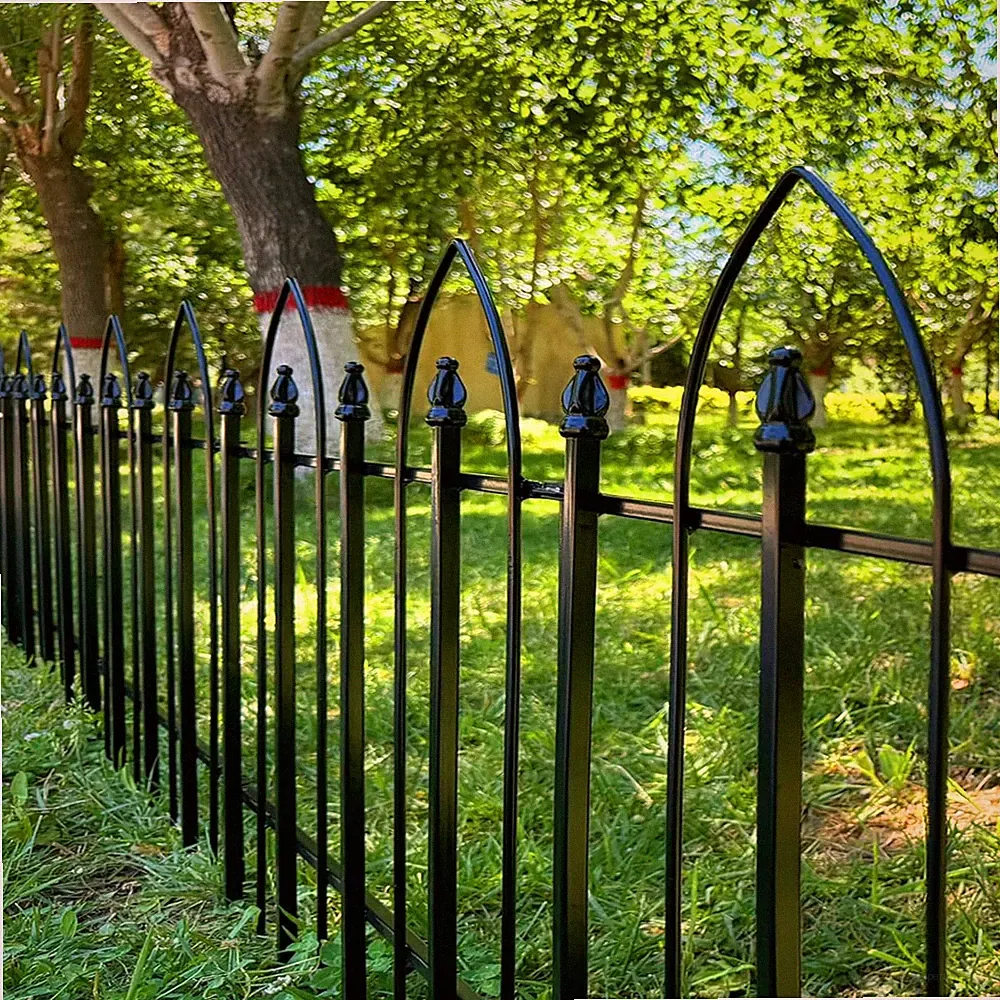 Decorative Metal Garden Fence - 5 Panels, 10ft Total Length, Pet Barrier