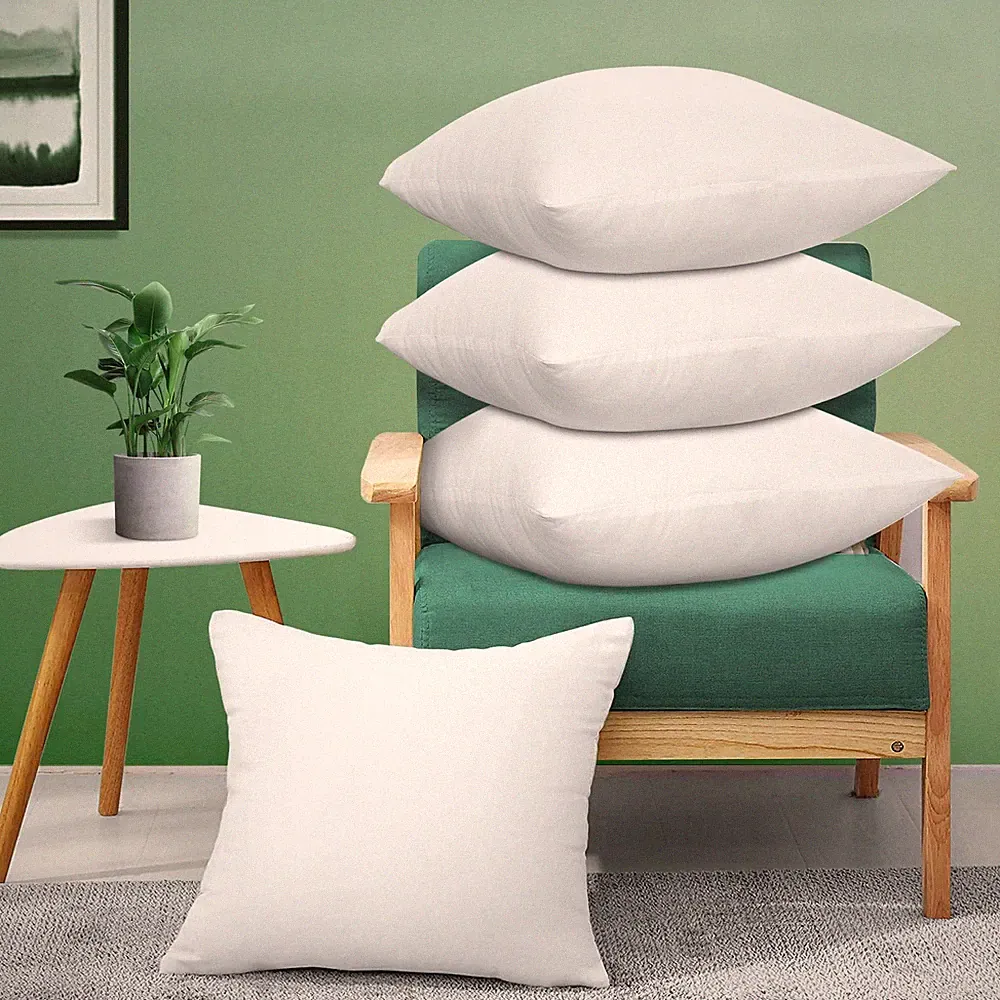 Decorative Premium Square Throw Pillow Inserts for Sofa Bed Couch & Chairs, 2...