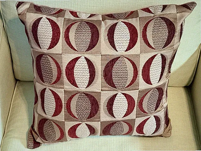 Decorative Reversible Accent Pillow With Geometric Pattern And Microfiber Back