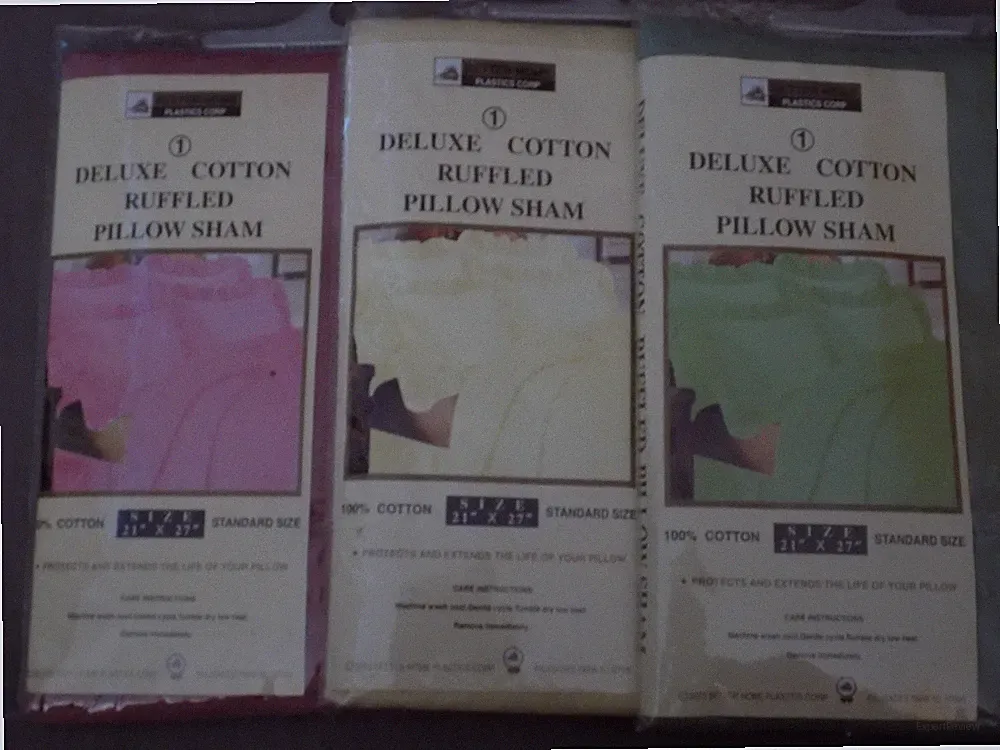 Decorative Ruffled Cotton Pillow Sham Standard 21"x27" Protect Bed Sofa NEW!