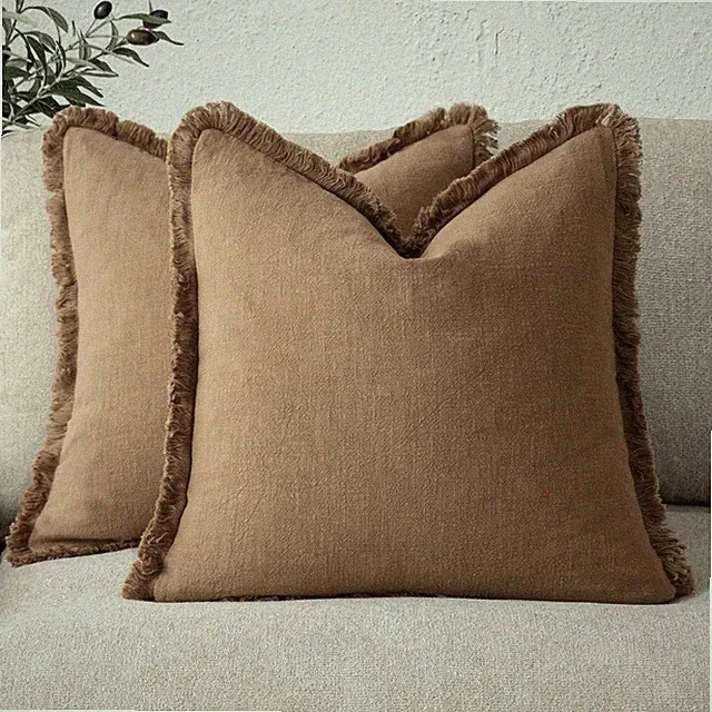 Decorative Tassel Pillowcase for Couch, Sofa, Bed - 18x18