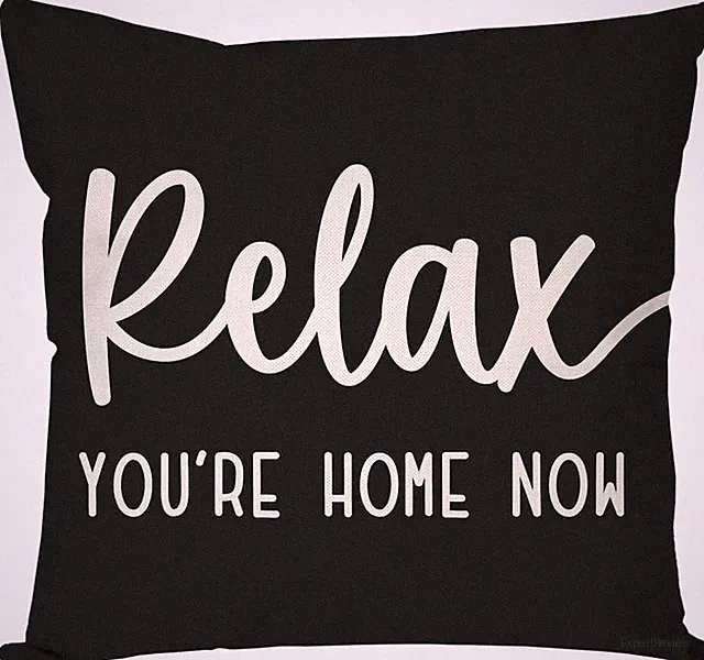 Decorative Throw Pillow Covers 18x18 Inch Relax Home Black Outdoor Farmhouse Pil