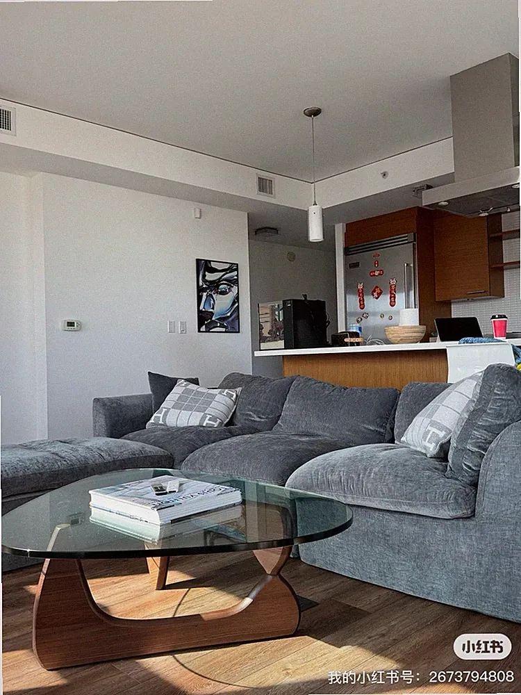 Deep Blue Leather Modular Sectional Sofa with Storage and Ottoman L Shape