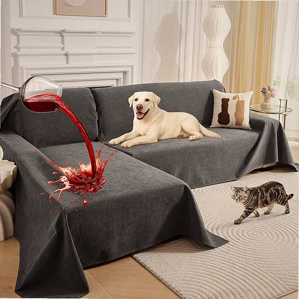 Deep Dream Sectional Couch Covers, 2 Pieces 100% Waterproof L Shaped Sofa Cover