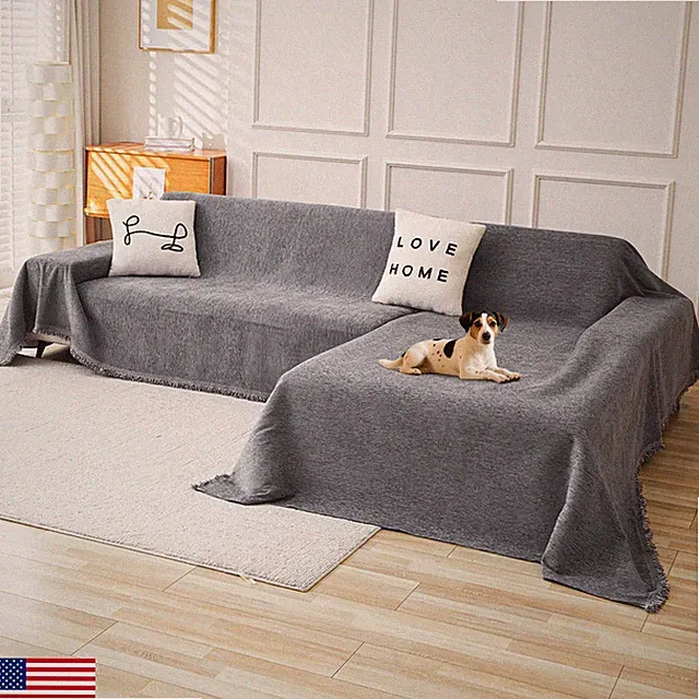 Deep Dream Sectional Couch Covers 2 Pieces Chenille Sectional Sofa Cover L