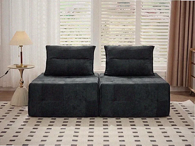 Deep Seat Modular Sectional Sofa with Adjustable Backrest – 39.37" Chenille Com