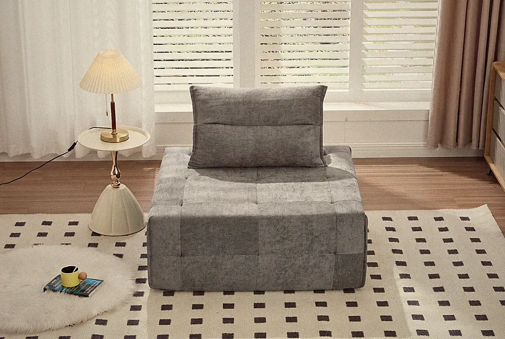 Deep Seat Modular Sectional Sofa with Adjustable Backrest – 39.37" Chenille Comp